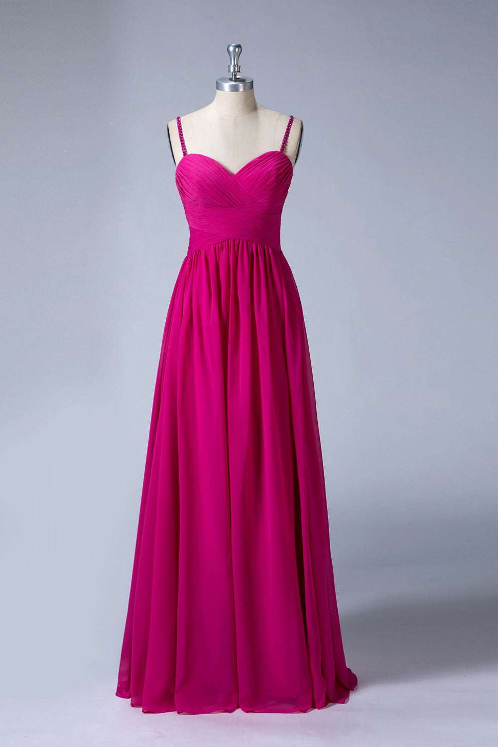 Ruched Crisscross-Back Chiffon A-Line Bridesmaid Dress