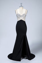 Spaghetti Straps Beading Evening Dresses with Slit