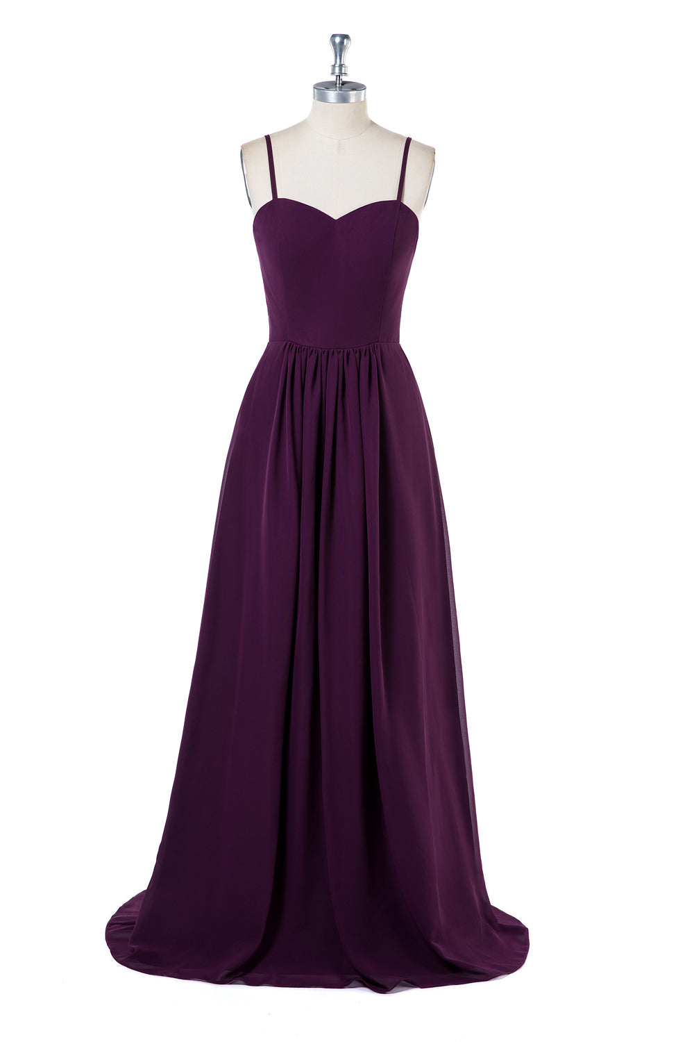 Strappy Sweetheart Chiffon A-Line Prom Dress with Train