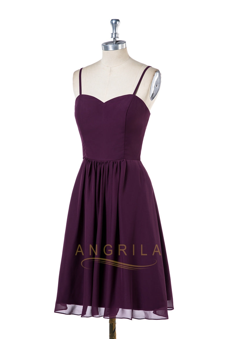 Spaghetti Straps Simple Knee-Length Bridesmaid Dress Secondary image