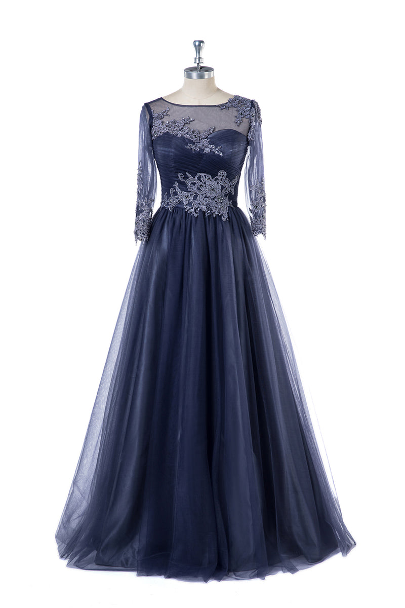 Tulle Floor-Length Mother of the Bride Dresses with Sleeves – Angrila