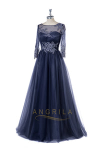 Tulle Floor-Length Mother of the Bride Dresses with Sleeves