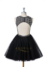 Short Beading Open Back Homecoming Dresses