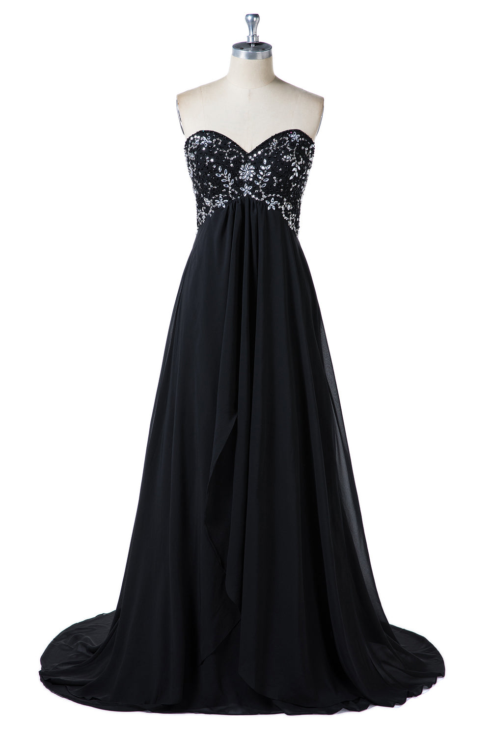 Black Sweetheart Strapless Beading Formal Dresses
