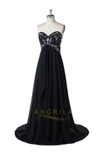 Black Sweetheart Strapless Beading Formal Dresses