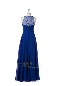 Chiffon Sleeveless Formal Dresses with Beads