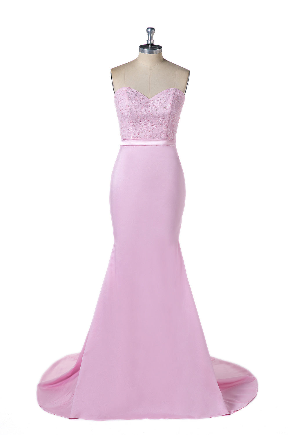 Strapless Sweetheart Stretch Satin Mermaid Evening Gown