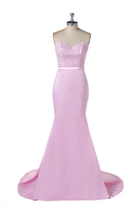 Mermaid Sweetheart Strapless Evening Dresses with Beads