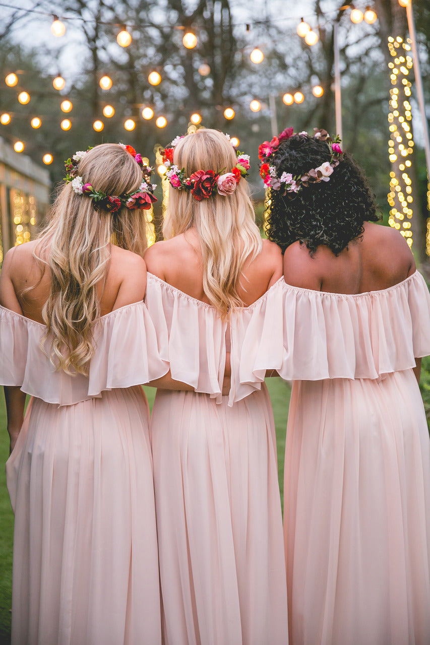 chiffon bridesmaid dress patterns A-line V-neck Floor-length Chiffon Bridesmaid Dress With Ruffle Full Length Dress Sewing Pattern PDF