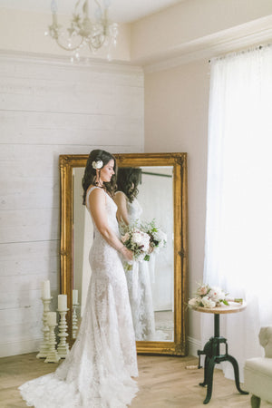 Lace Sleeves Long Bridal Dresses