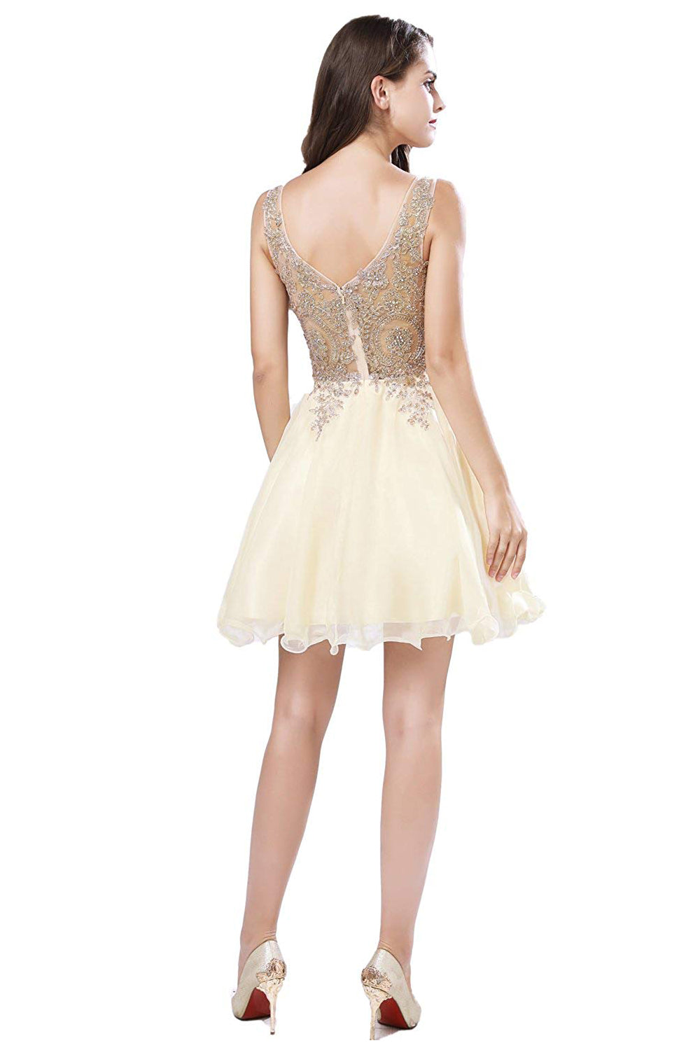 Short Homecoming Prom Dresses with Beaded