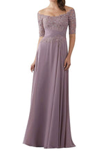 Mother of The Bride Gowns with Sleeves Lace Long Chiffon Beaded