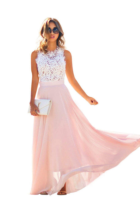 Lace and Chiffon Formal Prom Evening Party Dresses