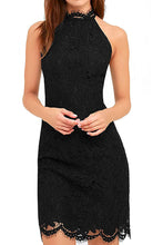 Halter Lace Cocktail Dresses Wedding Guest Dress