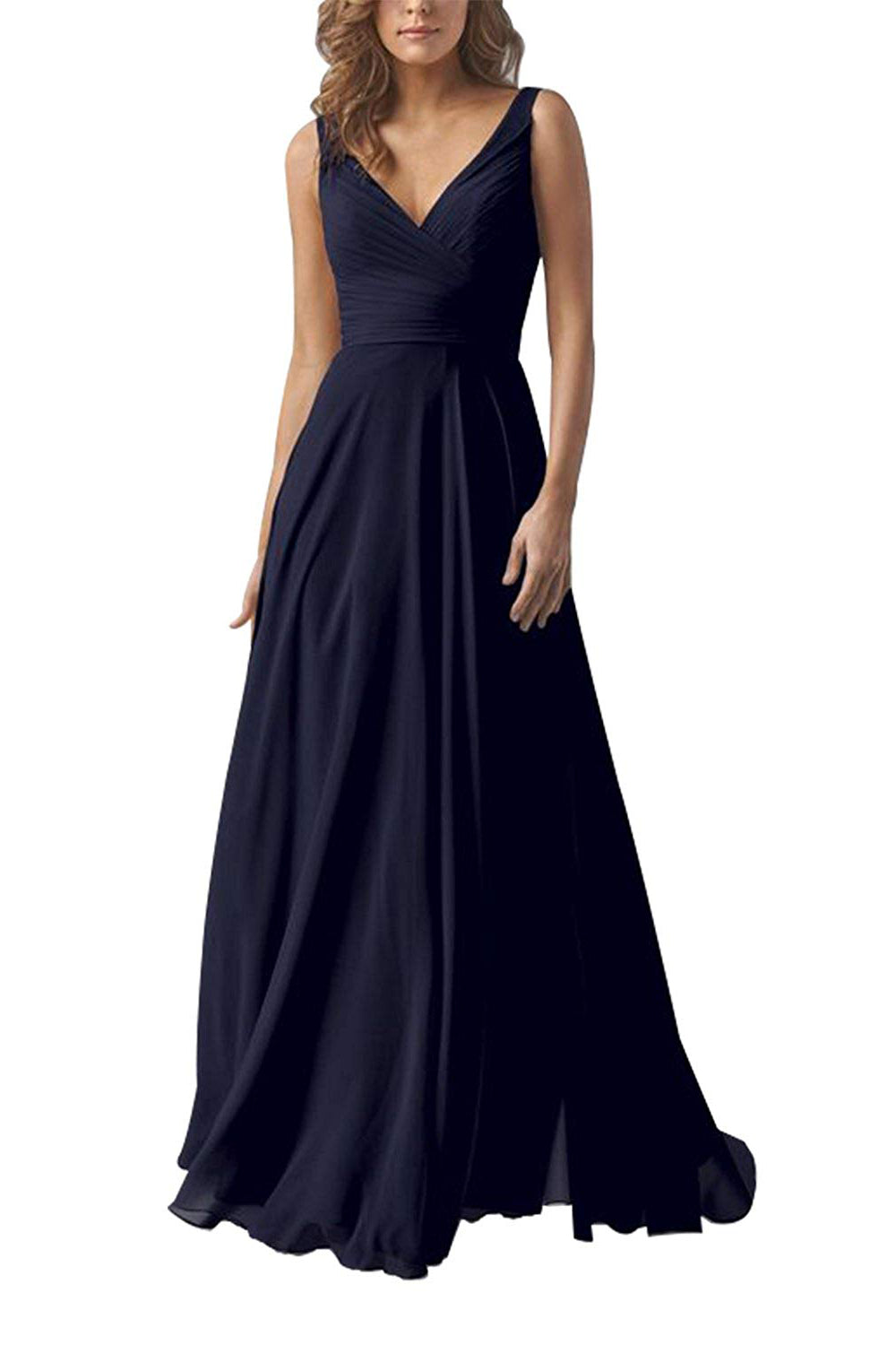 V-Neck Elegant Chiffon Long Bridesmaid Dress Secondary image