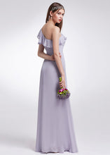 One-shoulder Lilac Bridesmaid Dress