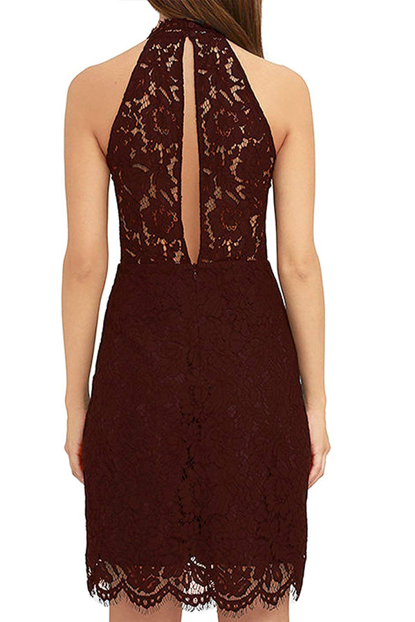 Halter Lace Cocktail Dresses Wedding Guest Dress Secondary image