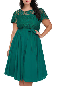Plus Size Lace and Chiffon Wedding Guest Dresses