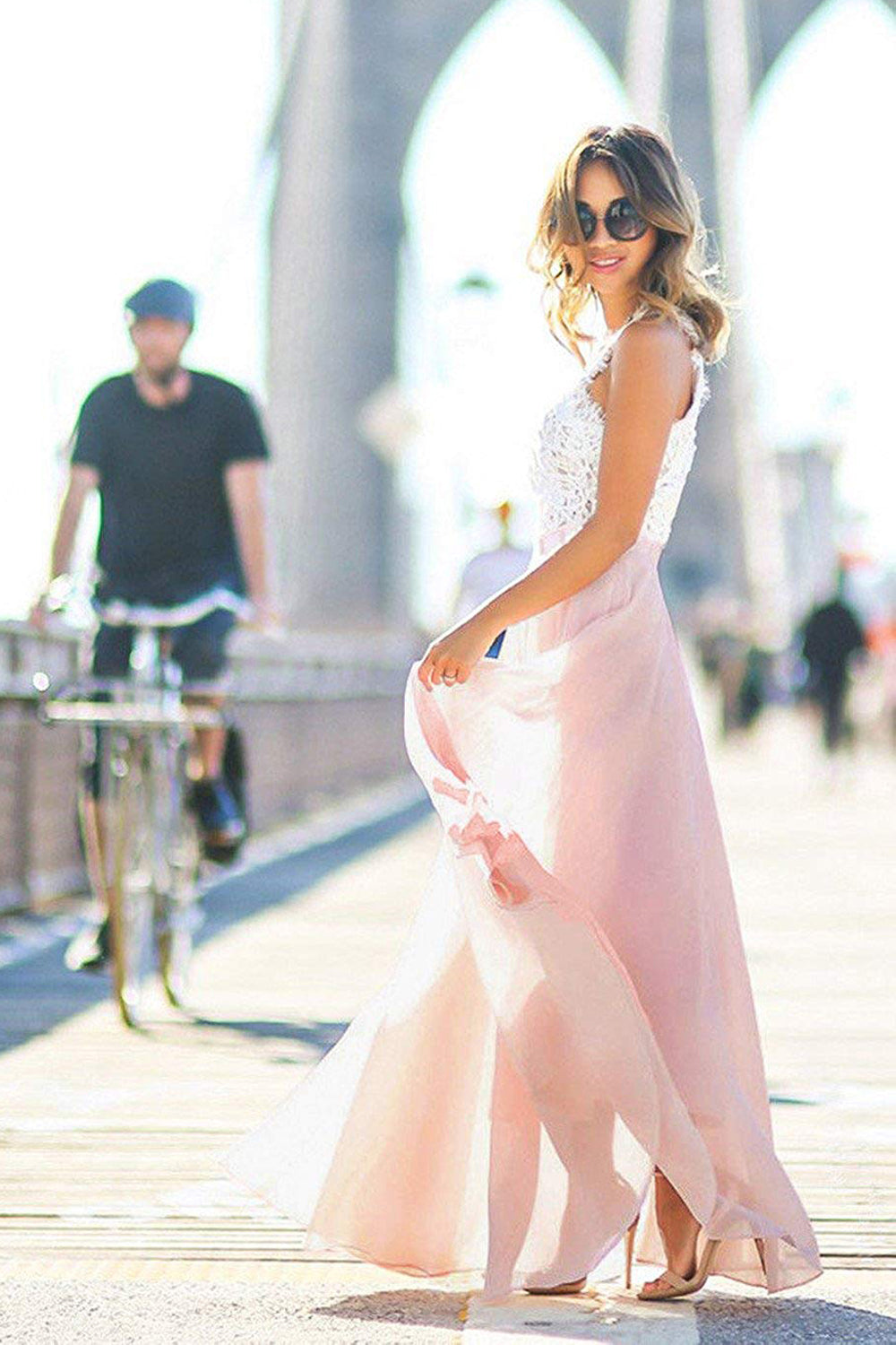 Lace and Chiffon Formal Prom Evening Party Dresses