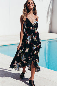 Spaghetti Straps Long Summer Beach Dresses