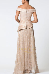 Lace Peplum Mother of the Bride Dresses