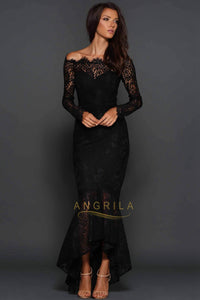 Lace Off-the-Shoulder Long Sleeves Evening Dresses