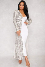 In Stock Women's Sequins Open Front Long Sleeve Club Cardigan for Evening Prom Jacket Coat