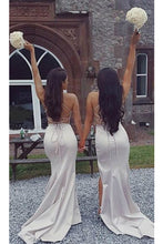 Modern Mermaid Deep V-Neck Bridesmaid Dresses