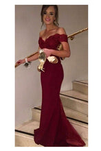 Elegant Off-the-shoulder Mermaid Prom/Evening Dresses with Lace Applique