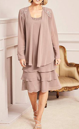 A-Line Knee-Length Mother of the Bride Dresses ( Jacket included)