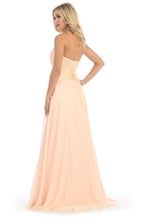 Strapless Sweetheart Ruched Long Chiffon Lace-up Bridesmaids Dresses