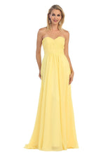 Strapless Sweetheart Ruched Long Chiffon Lace-up Bridesmaids Dresses