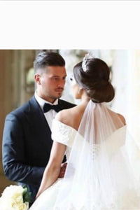 Ball Gown V-Neck Lace Sweep Train Vintage Wedding Dress
