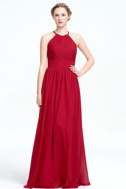 simple red bridesmaid dresses Charming Long A-line Beautiful Bridesmaid Dresses For Women main image 1