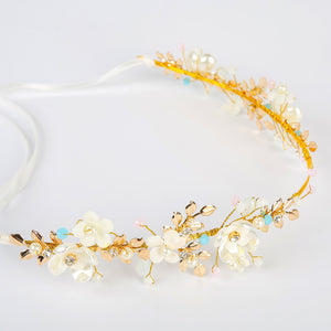 Pearl Handflower Bridal Headpiece