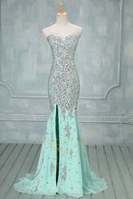 Trumpet/Mermaid Strapless Sweetheart Beading Split Formal Prom Dresses