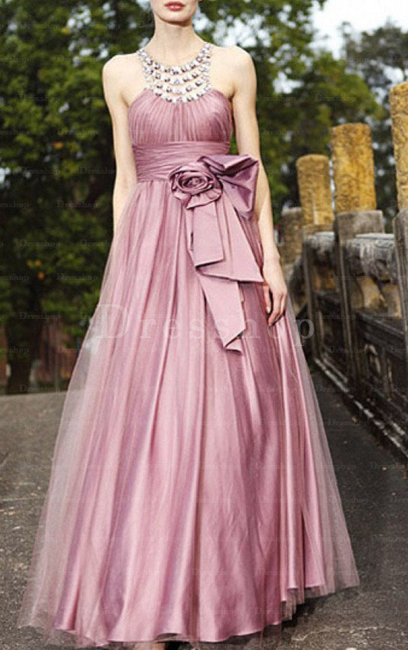 Trumpet High Neck Floor Length Backless Prom Dress Main image