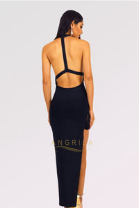 Side Slit Backless Formal Dresses