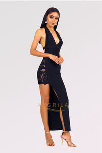 Side Slit Backless Formal Dresses