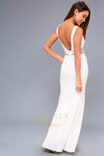 V-Neck Sheath Floor-Length Maxi Dresses