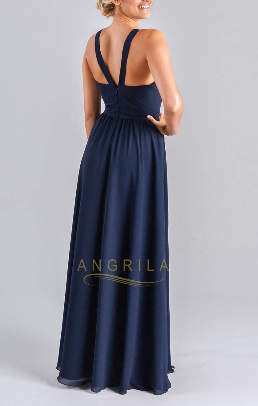 A-Line Floor-Length Slightly Pleated Bridesmaid Dresses Secondary image