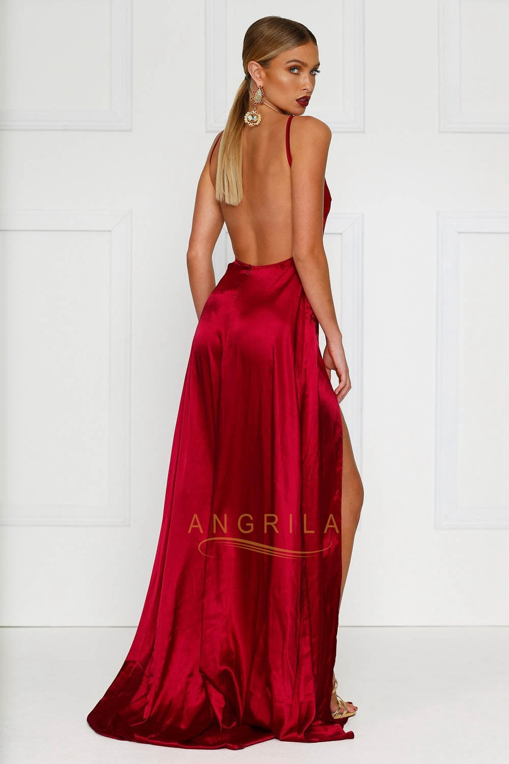 Sexy Long Satin Prom Dress with Two Flirty Side Thigh-High Splits Main image