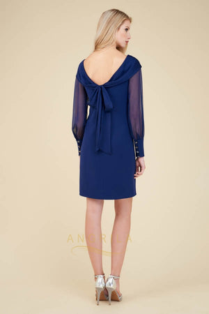 Short Mother of the Bride Dresses with Long Chiffon Sleeves