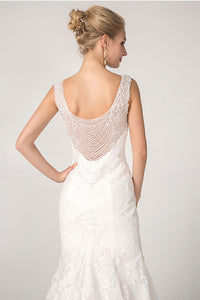 Sleeveless Mermaid Lace Wedding Dresses