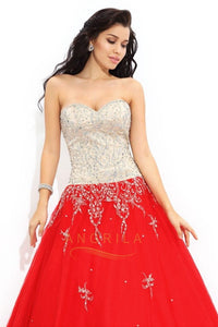 Strapless Ball Gown Sweetheart Beading Ball Gown Prom Dresses