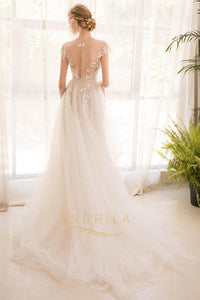Embroidered Organza Wedding Dresses with Applique