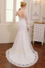 V-Neck Long Sleeves Lace Wedding Dresses