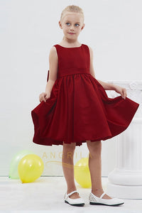 A-Line Sleeveless Knee-Length Flower Girl Dresses with Bow