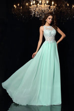 Chiffon A-line Scoop Neck Sleeveless Lace Bridesmaid Dress