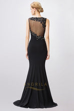 Trumpet/Mermaid Lace Applique Beading Slit Long Evening Dresses